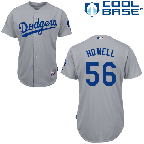 J-P Howell #56 MLB Jersey-L A Dodgers Men's Authentic 2014 Alternate Road Gray Cool Base Baseball Jersey
